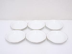 大倉陶園造　白磁プレート6客